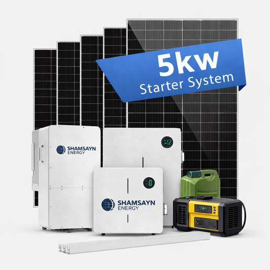نظام طاقة شمسية مبدئي للمنزل – 10 أمبير (دعم أساسي)